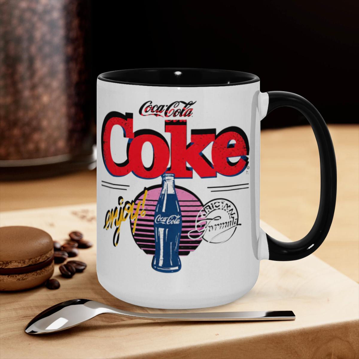 Classic Soda Logo Mug - Retro Two-Tone Brand Cup - Image 3