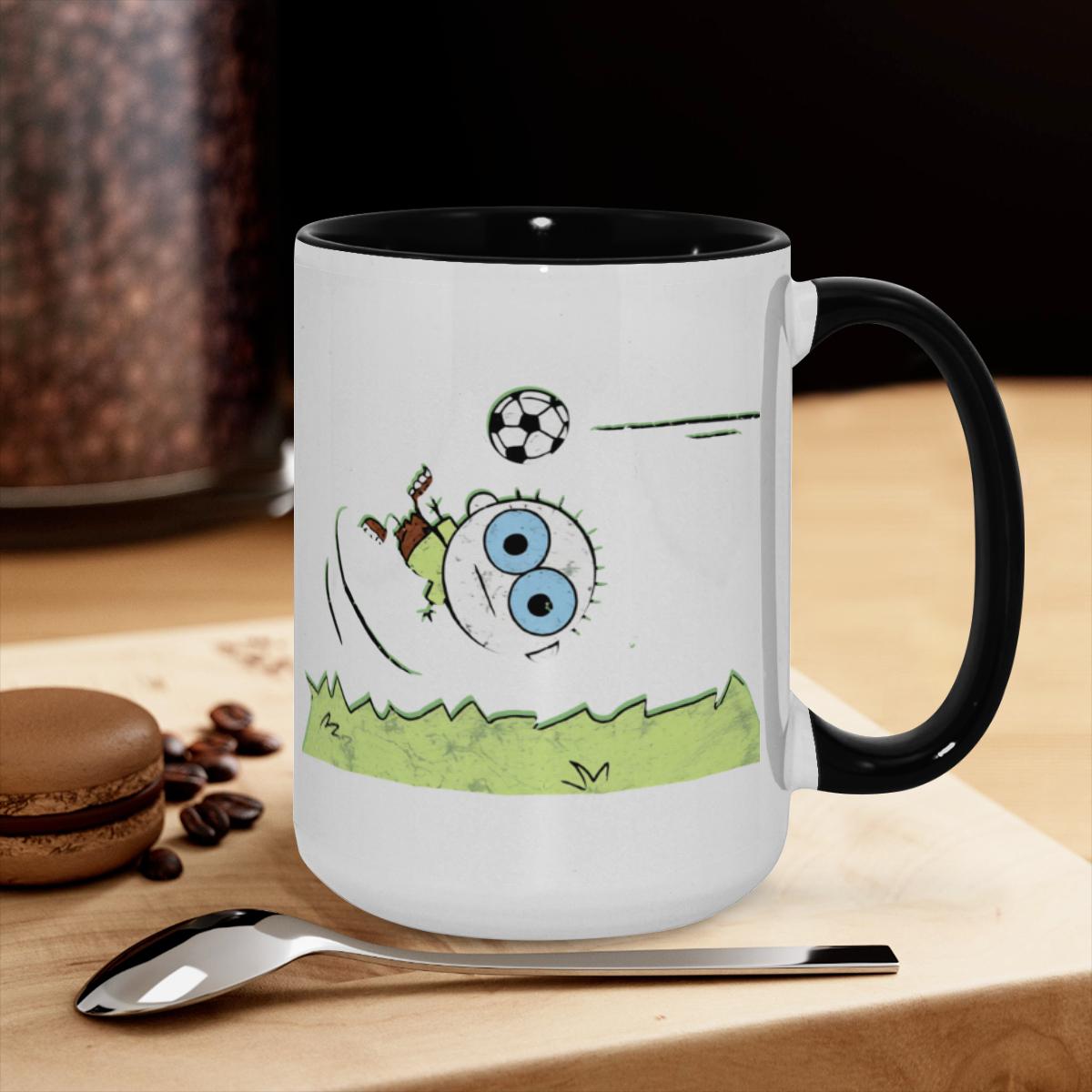 Cartoon Soccer Player Mug - Whimsical Football Fan Cup - Image 3