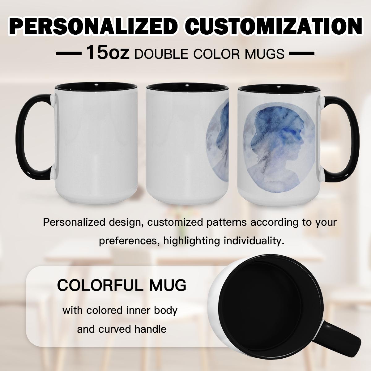 Blue Watercolor Mug - Elegant Silhouette Art Coffee Cup - Image 2