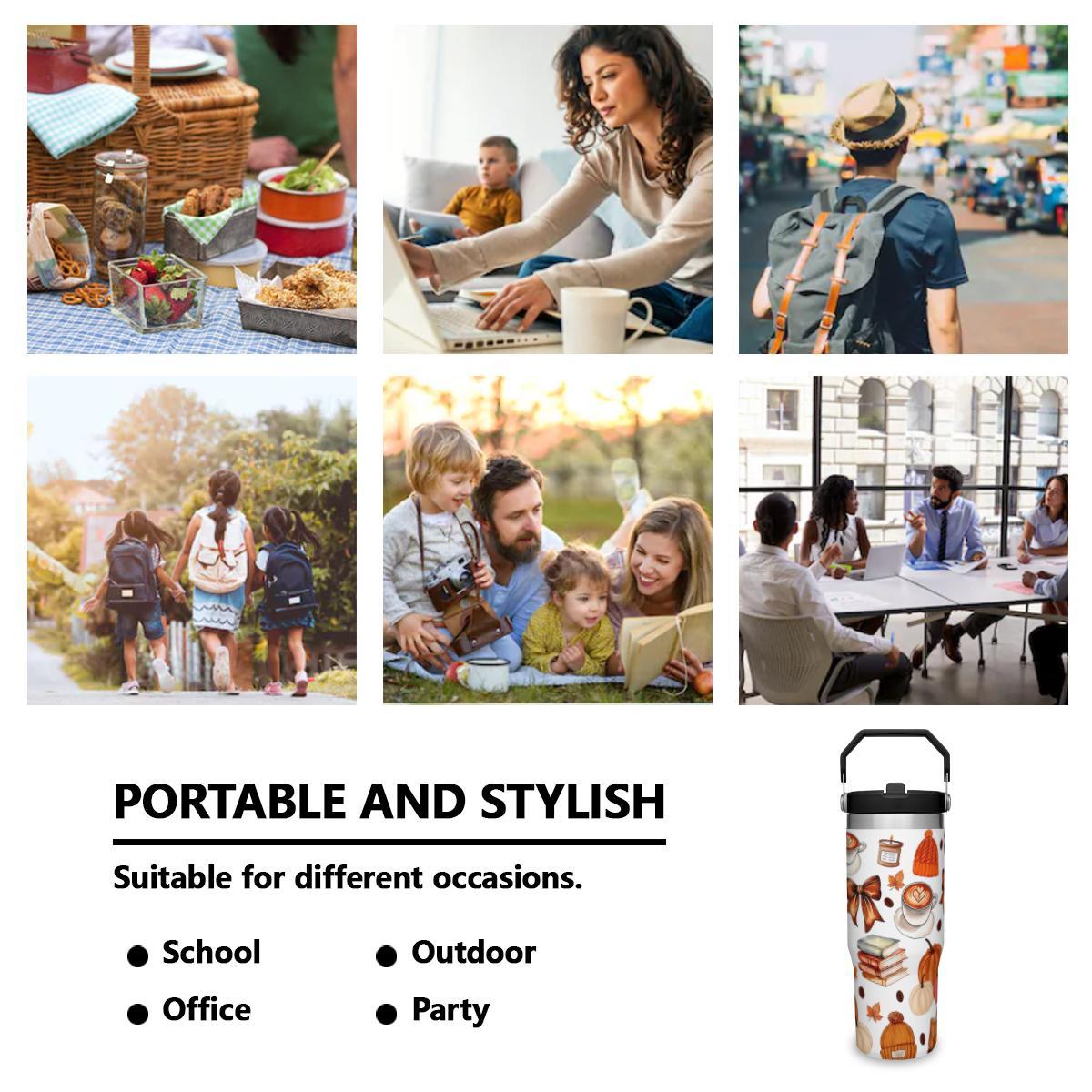 Cozy Fall Tumbler - Pumpkin Sweater Coffee Insulated Cup - Image 4