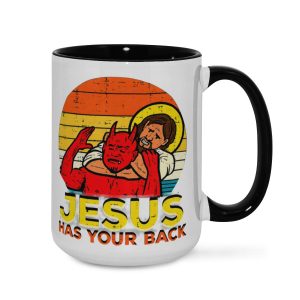 ‘Jesus Has Your Back’ Mug - Retro Faith Cup