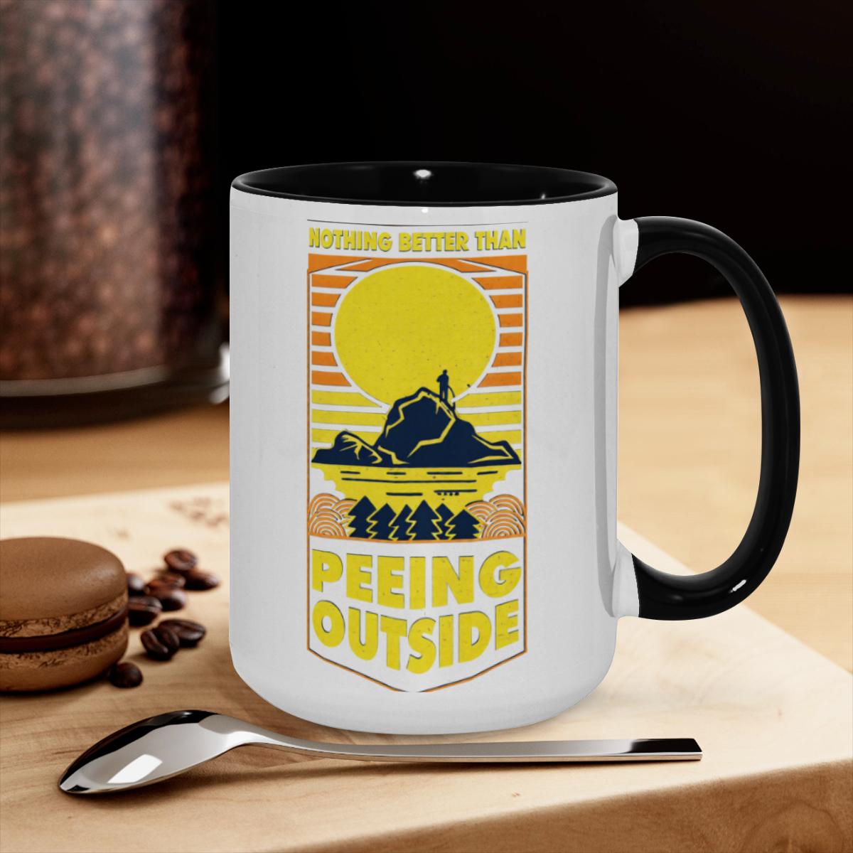 Peeing Outside Mug - Outdoor Camping Humor Coffee Cup - Image 3