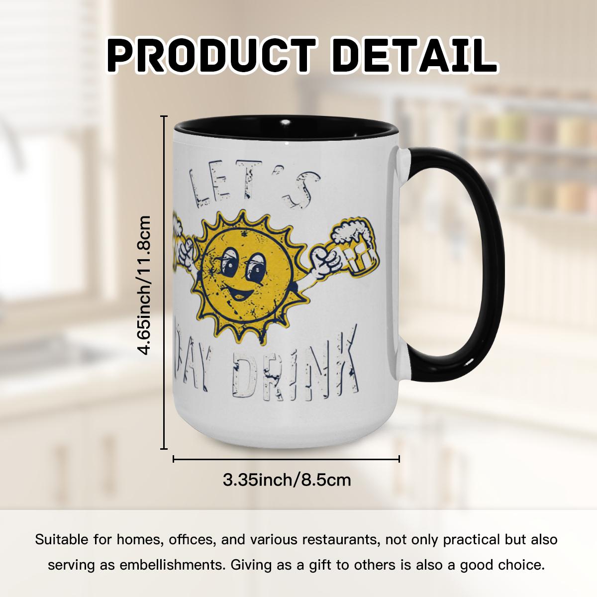 ‘Let’s Day Drink’ Mug - Retro Beer Humor Cup - Image 8