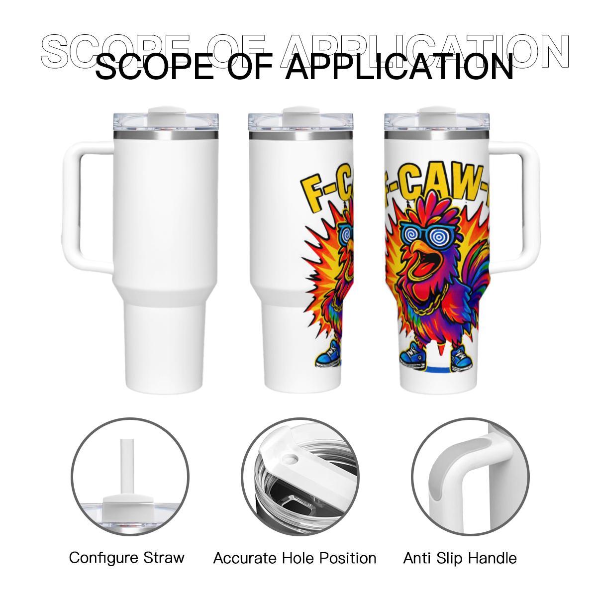 CAW-CAW Retro Rooster Tumbler | Hip-Hop Chicken Insulated Cup - Image 2