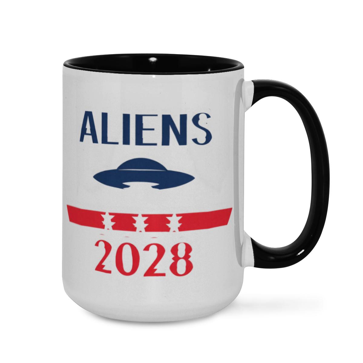 Aliens 2028 Mug - UFO Conspiracy Humor Coffee Cup