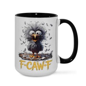 ‘F·CAW·F’ Crazy Crow Mug - Funny Bird Cup