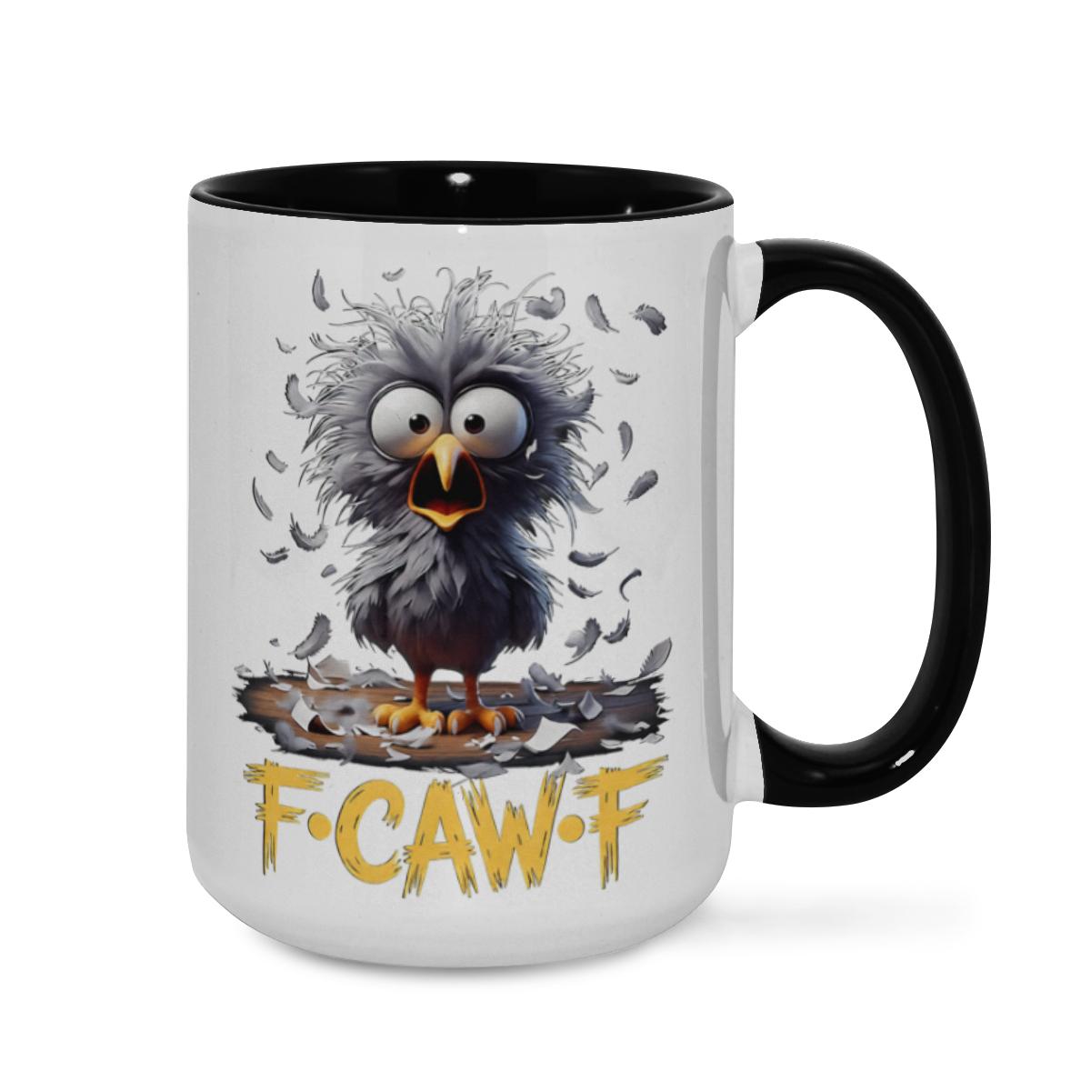 ‘F·CAW·F’ Crazy Crow Mug - Funny Bird Cup