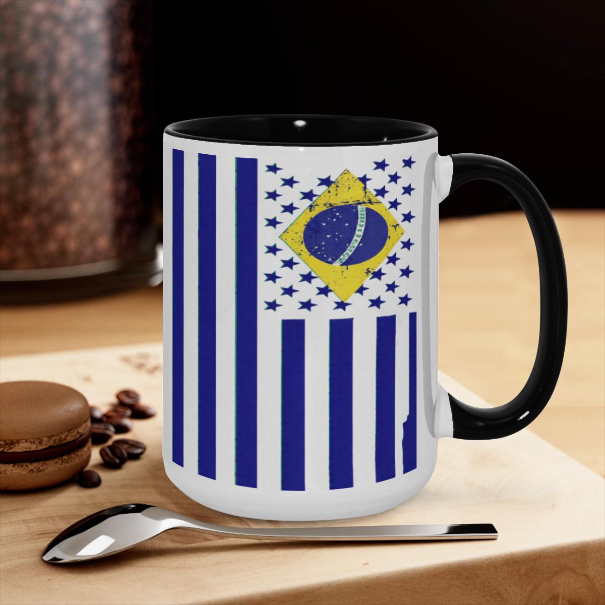 Brazilian-American Flag Mug - Dual Heritage Coffee Cup - Image 3