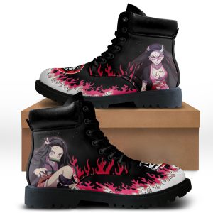 Anime Flame Combat Boots | Hand-Painted Custom High Top Shoes