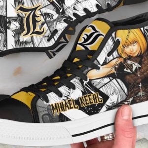 Death Note Custom Sneakers | Hand-Painted Ryuk & L High Tops