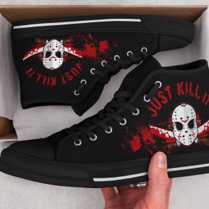 Horror Style Hand-Painted High Top Sneakers | Custom Canvas Shoes
