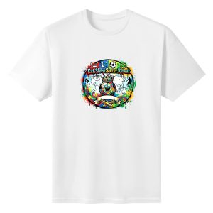 Eat Sleep Soccer Repeat Crown World Map Drip Graffiti Champion Cotton T‑Shirt | Bold Global‑Fan Lifestyle Game‑Day Tee