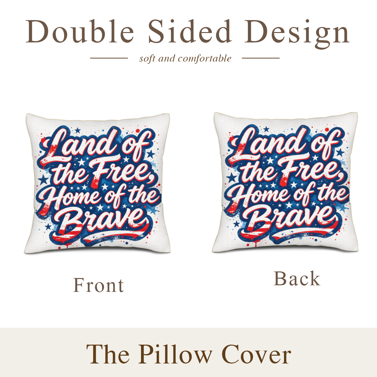 Double-sided design display showing both sides of the identical patriotic print.
