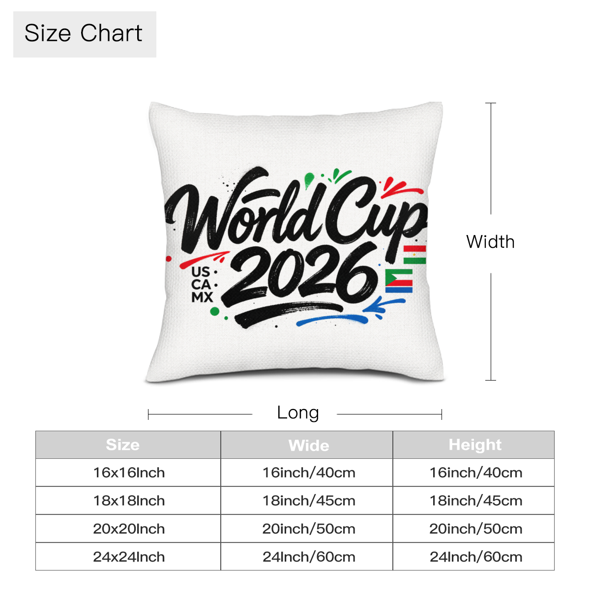 Modern Brushstroke "World Cup 2026 US CA MX" Linen Pillow Cover | Double-Sided Host Country Accent Cushion Cover - Image 6