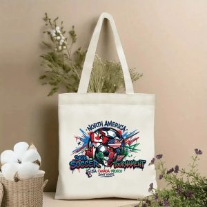 2026 World Cup drip graffiti three-flag soccer globe print canvas tote bag, three-host street-style patriotic fan eco shoulder bag indoor wall photo