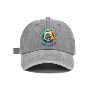 Light grey retro cotton baseball cap, 2026 FIFA World Cup global unity colorful football graphic casual fan hat