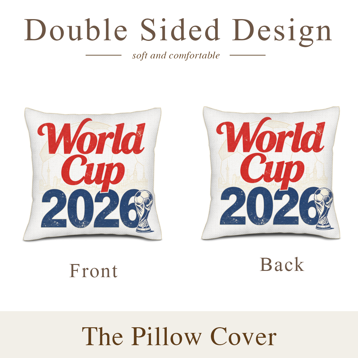 Double-sided design display showing both sides of the identical 2026 World Cup vintage print.