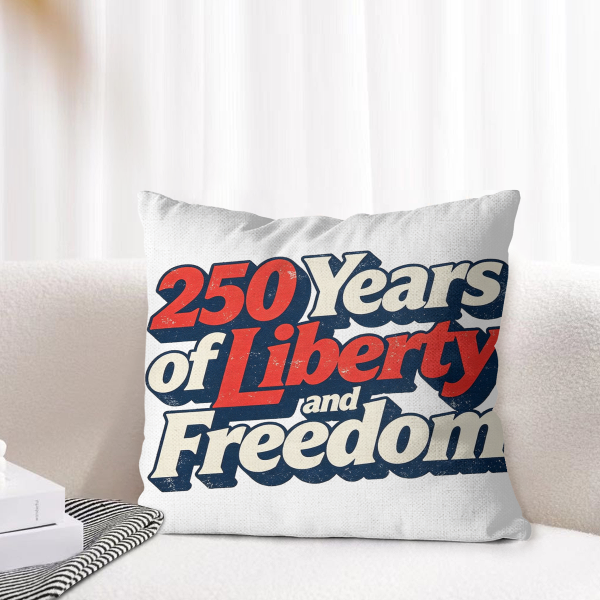 Lifestyle shot: the pillow cover on a white sofa, showing how the design complements home decor.