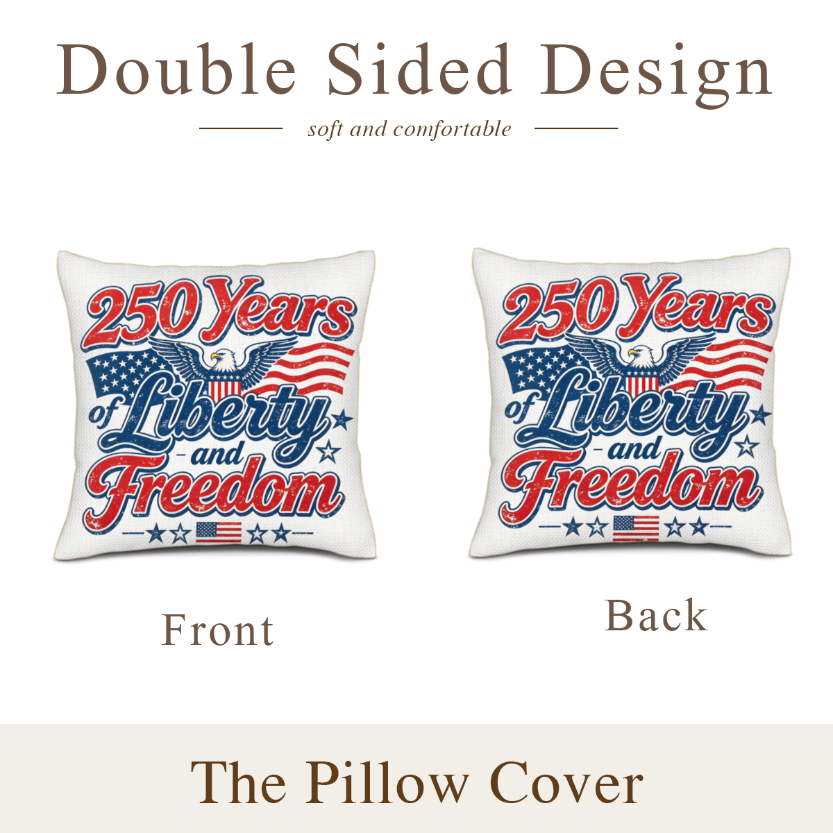 Double-sided design display showing both sides of the identical patriotic print.