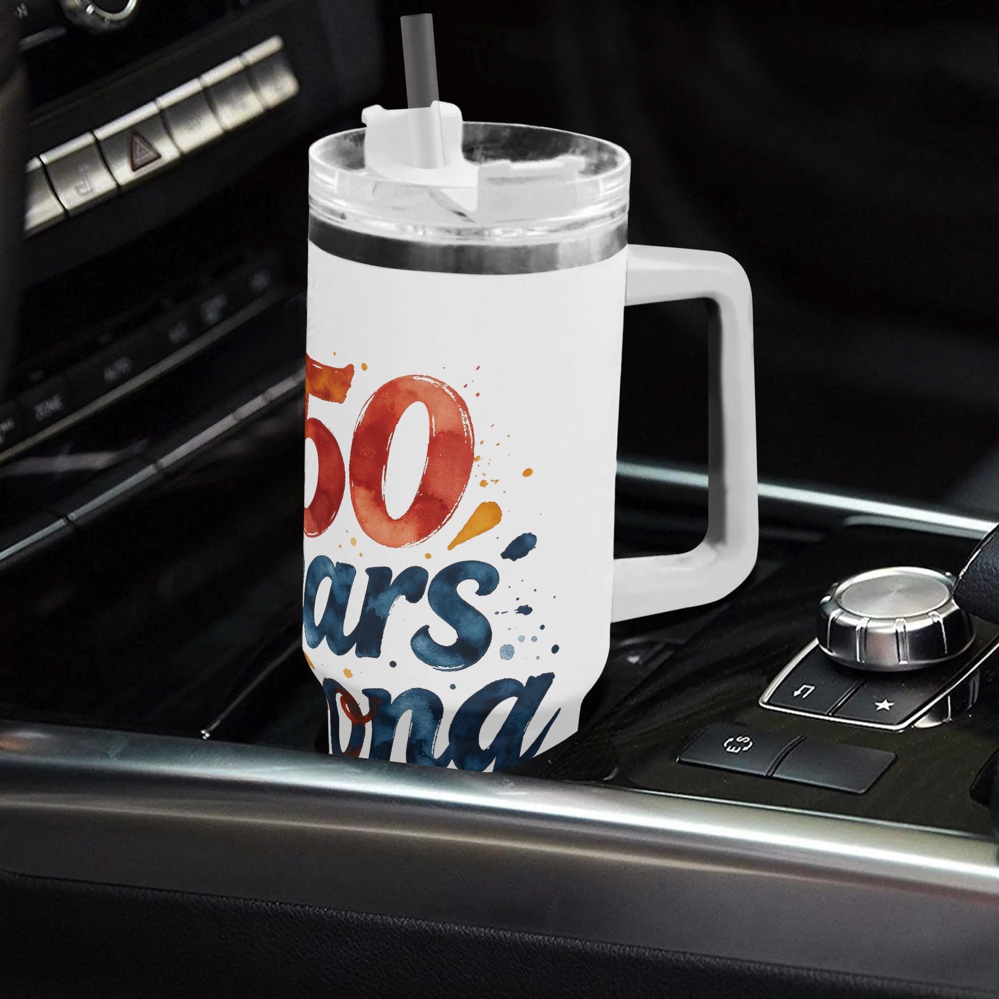250 Years Strong Watercolor 40oz Tumbler | USA 250th Anniversary Patriotic Travel Mug - Image 2