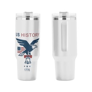 US History bald eagle liberty bell printed tumbler close-up