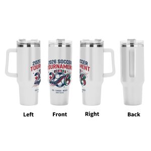 2026 joint host number 26 soccer patriotic tumbler four-view showcase, full wrap creative flag ribbon cactus print large insulated cup with ergonomic grip handle